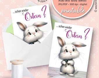 cute Easter greeting - folding card - labels - bookmarks - stickers - digital - instant download PDF and/or JPG - No. 2405