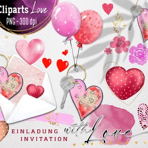 Hearts & Co - digital clipart - collage sheet - instant download PNG/JPG/PDF - printable - no. 501