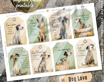 Dog Love - sayings for dog lovers - digital data to print out and design yourself - instant instant download PDF/JPG - No. 2345