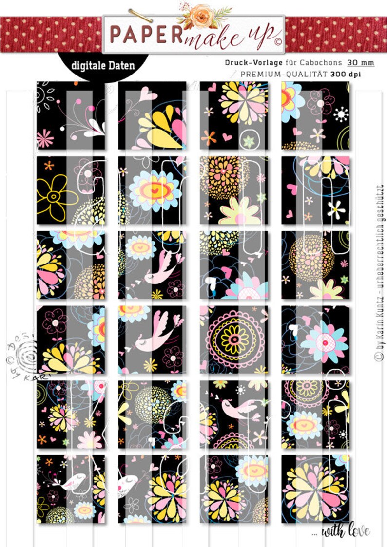 24x design templates digital collage sheets square in 4 sizes Instant Instant Download PDF/JPG 153 image 3