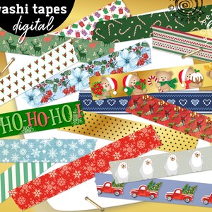 Christmas Washi-Tape digital | 16x Design-Pattern-Mix | for scrapbooking and more | Instant-Download | PNG - Nr 421