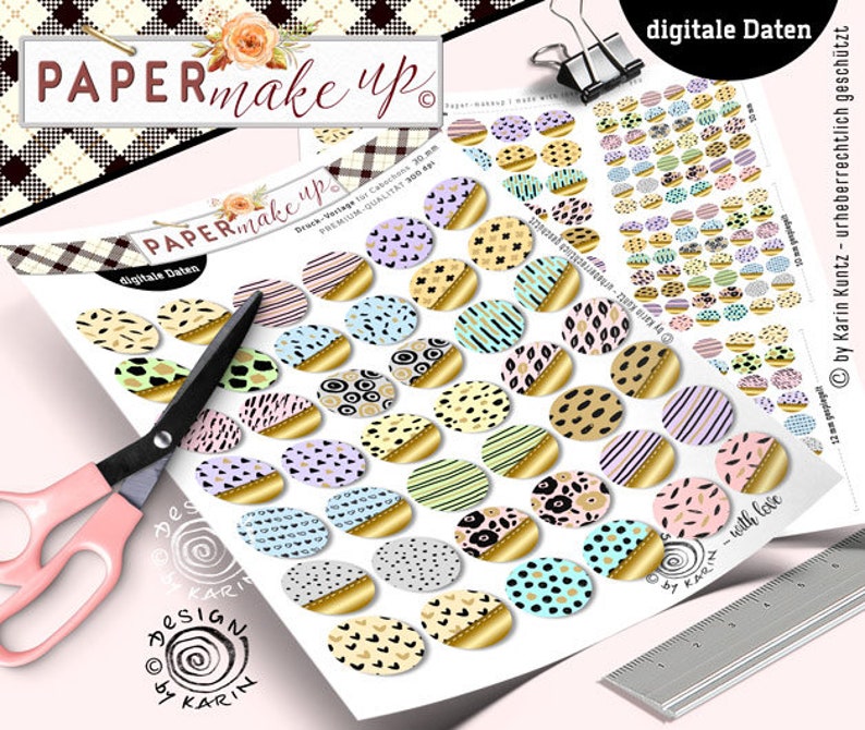 42x Cabochon-Design big bundle digitale Collagen Sheets instant-Download PDF/JPG 1inch circles Nr 151 Bild 4