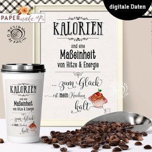 Immagine - cartoline - etichette - citazione divertente sulle calorie - divertente da stampare - download immediato PDF/JPG - Divertimento in cucina - N. 251