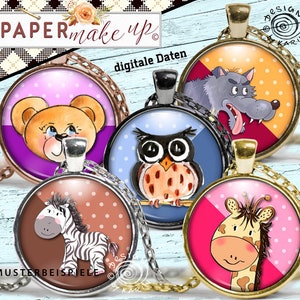 Nr. 126 | 21x ontwerpsjablonen digitale collagevellen | Dieren - Dieren voor kinderen | 7 maten | Direct downloaden - PDF