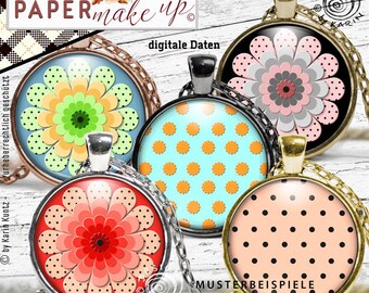 42x Cabochon Design Templates - digital collage sheets - Dots & Co - Instant Download PDF/JPG - big Bundle - No 155