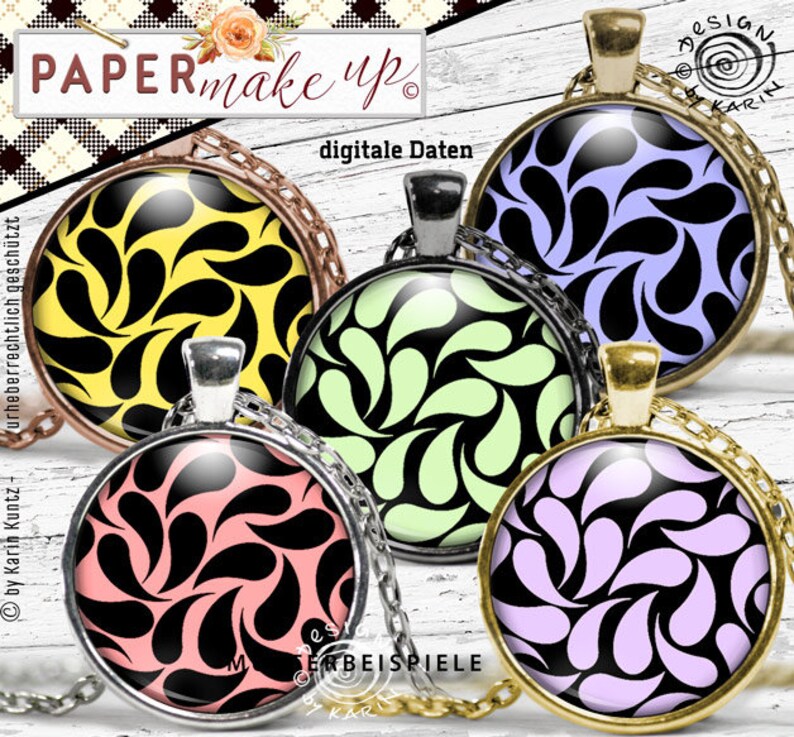 42x Cabochon-Design digitale Print Collagen abstrakt Sofort-instant-Download PDF/JPG Nr 175 Bild 1