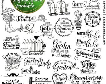 25x Garden Love Quote Bundle - PNG - SVG - PDF - JPG - Templates - Print Plotter - Instant Download - No. 2511