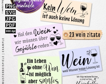23 funny wine quotes - PNG - SVG - PDF - JPG - Design templates - Print plotter - Instant download - No. 2532
