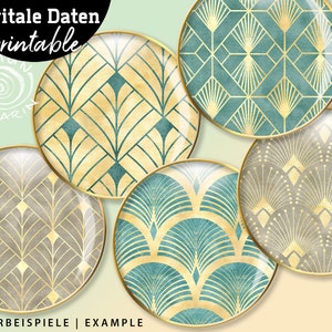 Japan patterns 20x button templates - 4 sizes 38 + 30 + 25 + 18 mm - digital collage sheets - cabochon instant download PDF/JPG - No 440