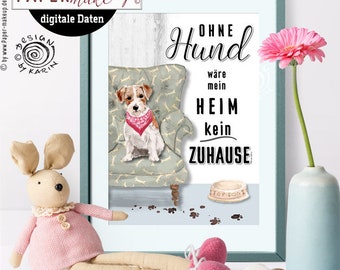 Nr 205 | Jack Russel | zum selbst ausdrucken - nicht nur für Hundeliebhaber | A4 + A5 + A6 | instant Sofort-Download