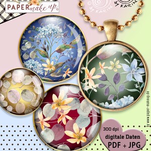 20x Design-Vorlagen - 4 sizes 38 + 30 + 25 + 18mm - digitale collagen sheets printable images - sofort-instant-Download PDF/JPG - Nr 374