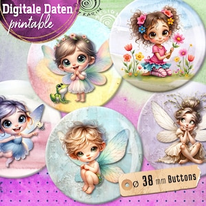 20 modelos de botões de design variados - colagens de impressão digital - tamanho especial 38 mm - docinhos - download instantâneo PDF/JPG - Nº 2422