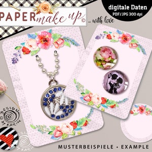 Journal Cards digitaal - Sieraden Button Card Display - Sieradenhouders afdrukbaar - Etiketten - Instant Download PDF/JPG - Etiketten - Nr. 323