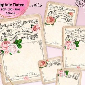 Sieradenknophouders digitaal - sieradenkaartweergave afdrukbaar - dagboekkaarten - instant download PDF/JPG - handgemaakt - nr. 23-01