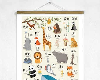 ABC Poster + Posterleiste 50 cm Eiche