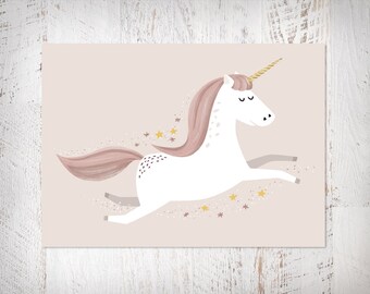 Carte Postale Licorne Etsy