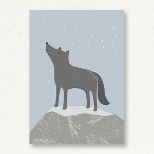 Postkarte Waldtiere Wolf