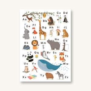 Postkarte ABC Tieralphabet Schulanfang