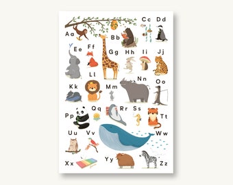 Carte postale ABC alphabet animal retour à l'école