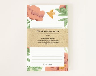 Favorite pad - notepad peonies