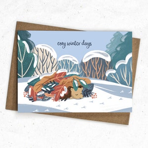 Tarjeta de felicitación de invierno - erizo