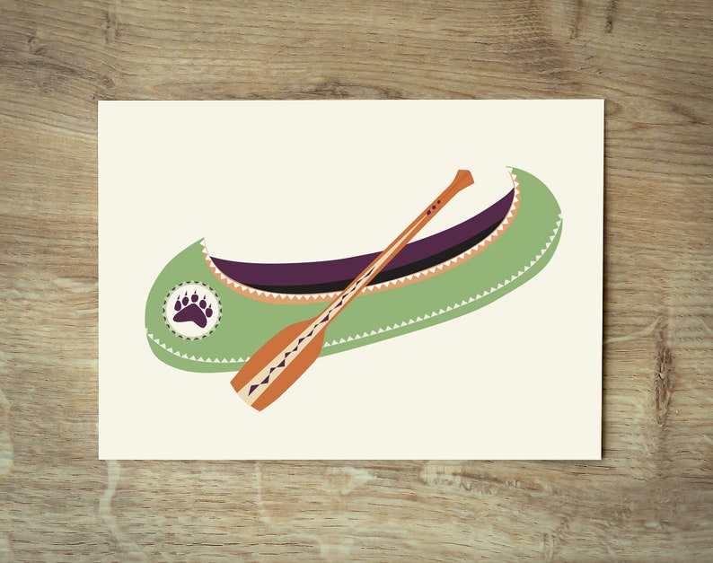 SALE Postcard Canoe imagem 1