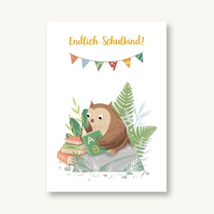 Postkarte Endlich Schulkind
