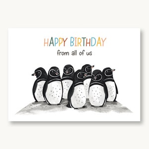 Verjaardagskaart / pinguïns