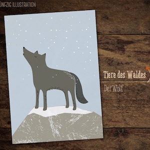 SALE Postkarte Wolf Bild 1