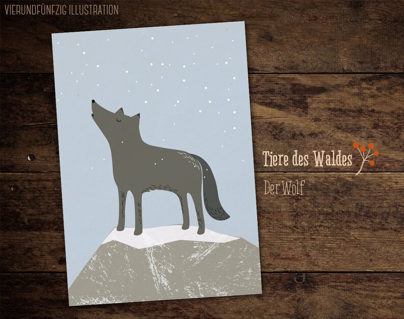 SALE Postkarte Wolf Bild 1