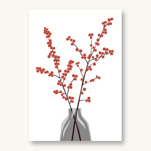 Postkarte Weihnachten - Winterbeere/Ilex