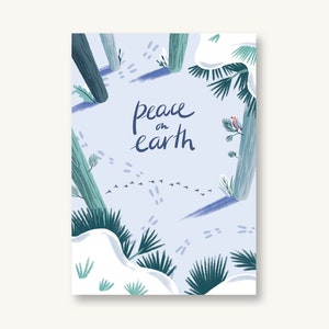 Postkarte Winter / peace on earth