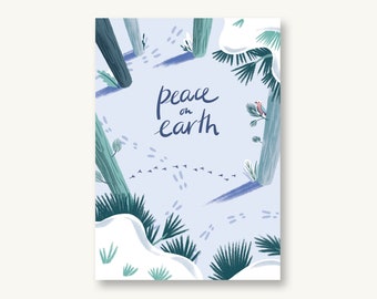 Postkarte Winter / peace on earth