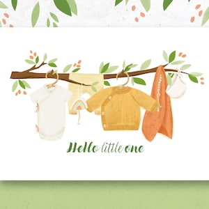Postkarte Hello little one / Baby / Geburt