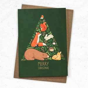 Grußkarte Weihnachten - Waldtiere