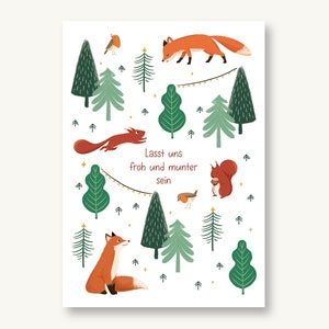 Postkarte Weihnachten - Lasst uns froh und munter sein