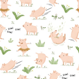 Wrapping paper happy pig image 2