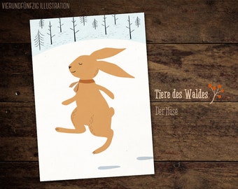 SALE - Postkarte Hase