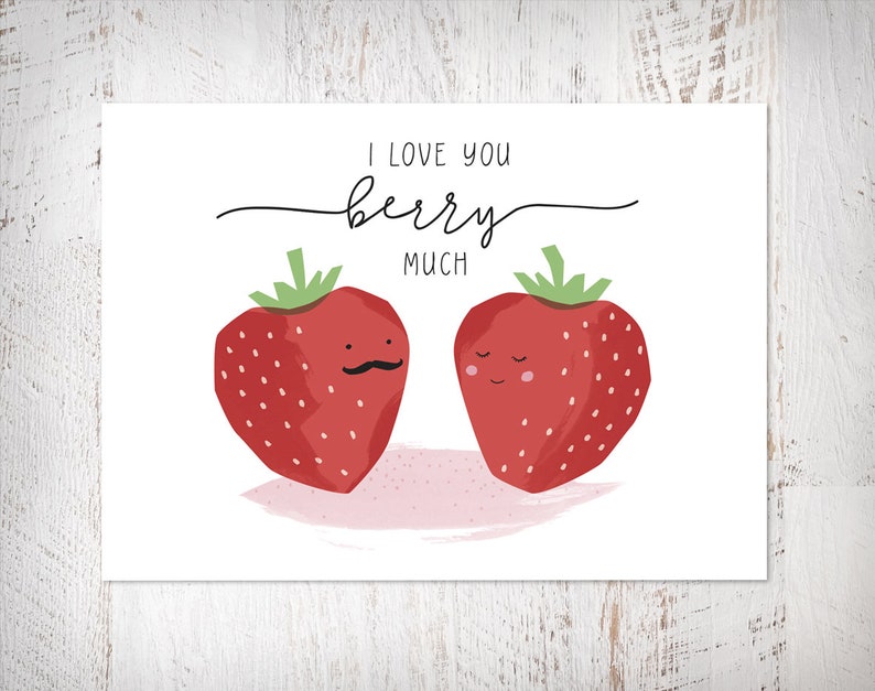 Postkarte Valentinstag I love you berry much Bild 2