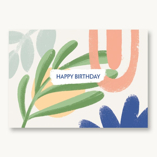 Postkarte Happy Birthday - Mustermix floral