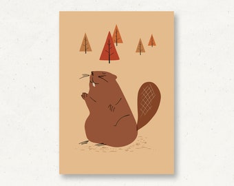 Postcard beaver