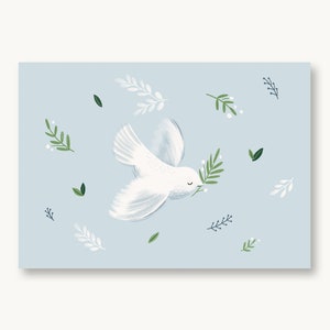 Postcard pigeon blue / boy