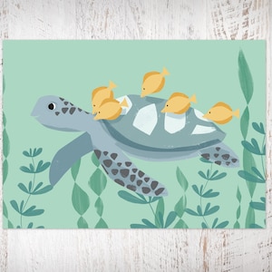 Postkarte Schildkröte, Meeresschildkröte