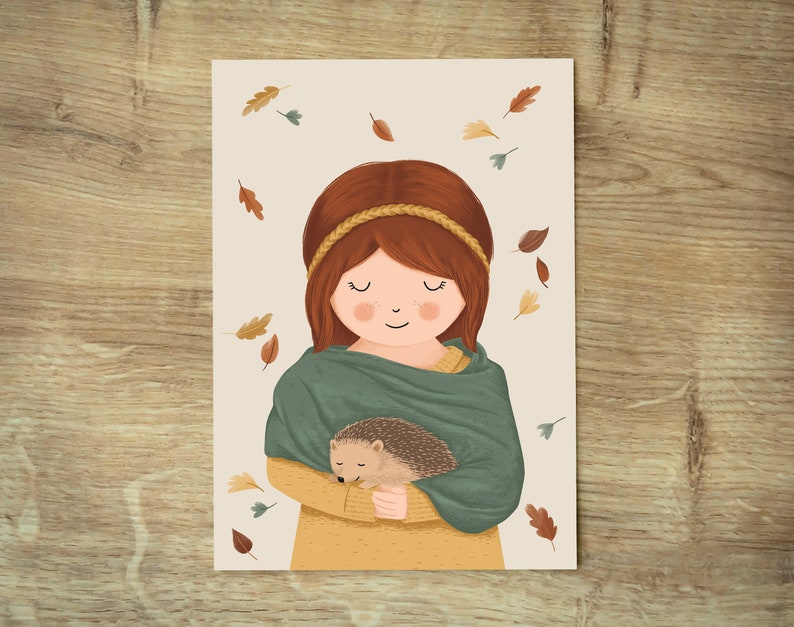 spring summer autumn winter girl  Postcard set image 3