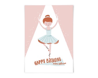 Postkarte Geburtstag Ballerina