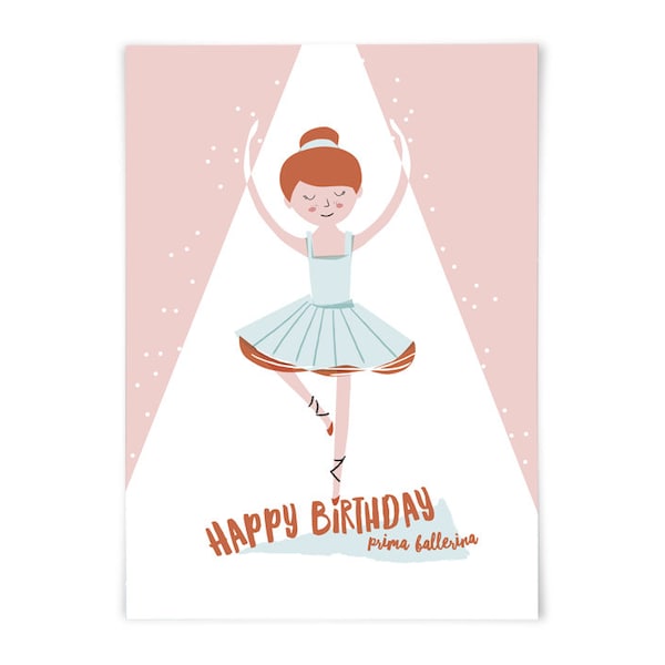 Postkarte Geburtstag Ballerina