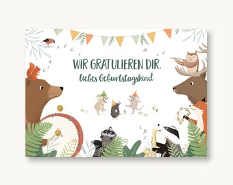 Postkarte Geburtstag / Wir gratulieren dir / Geburtstagskind