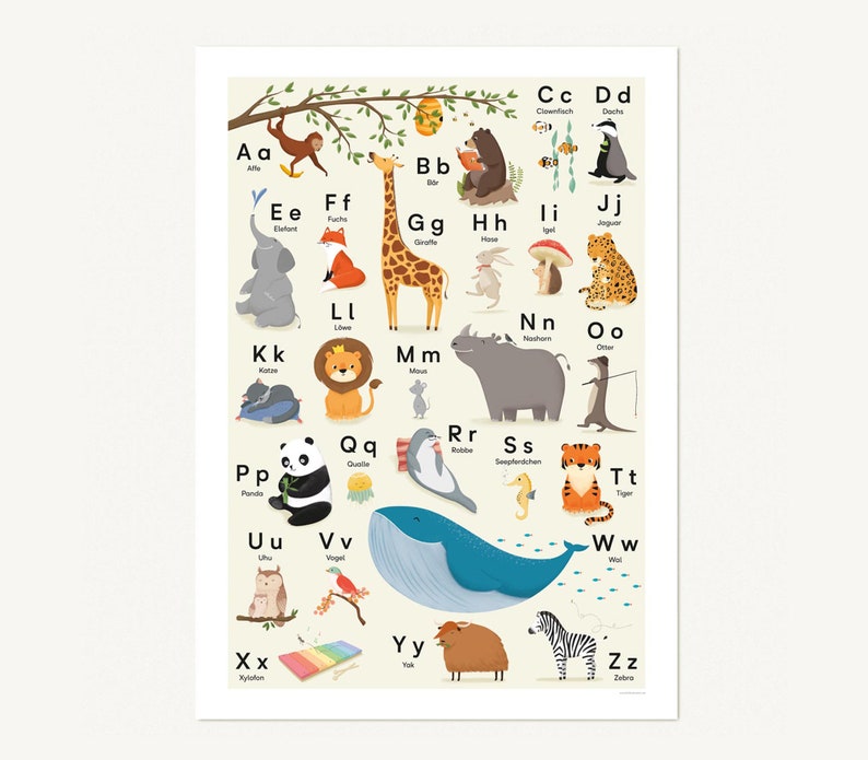 ABC poster, animal alphabet DIN B2 image 2