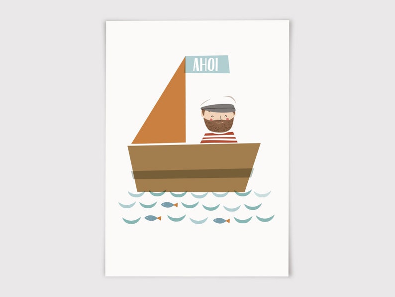 Postcard AHOI Captain image 1