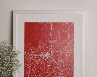 Affiche de carte de Ramallah Carte de Ramallah, affiche de Ramallah, affiche de carte de Ramallah, art de Ramallah, carte de Ramallah, impression de Ramallah, affiche de Ramallah